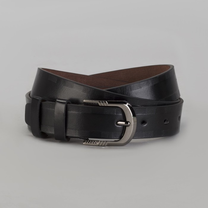 Ремень мужской Великан, пряжка металл, ширина - 3,5 см, цвет чёрный
