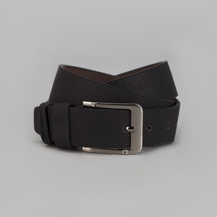 Ремень мужской, винт, пряжка металл, ширина - 4 см, цвет чёрный