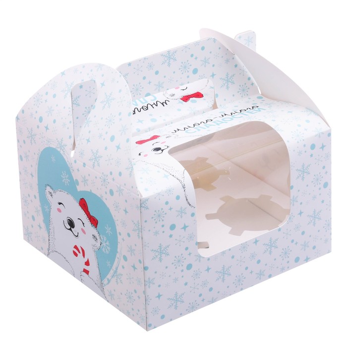 Коробочка для кексов «Много сладостей», 16 х 16 х 10 см