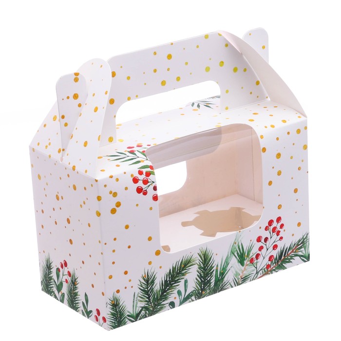 Коробочка для кексов «Теплых чувств», 16 х 10 х 8 см