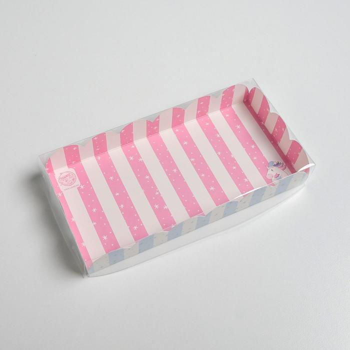 Коробка для кондитерских изделий с PVC крышкой «Привет, зима», 21 х 11 х 3 см