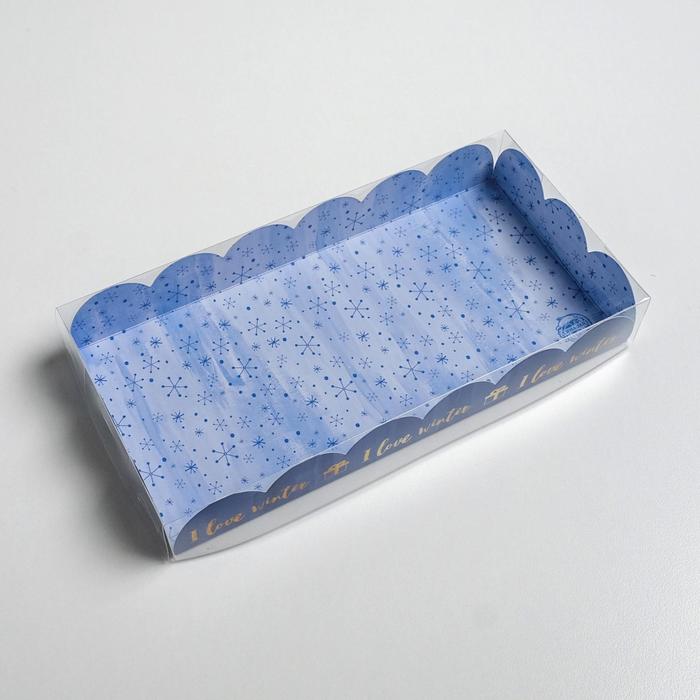 Коробка для кондитерских изделий с PVC крышкой «Зимние радости», 21 х 11 х 3 см