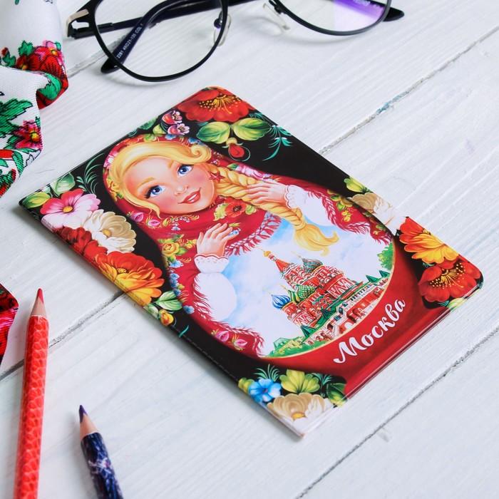 Обложка на паспорт «Москва» (Храм Василия Блаженного), 9.5 х 14 см
