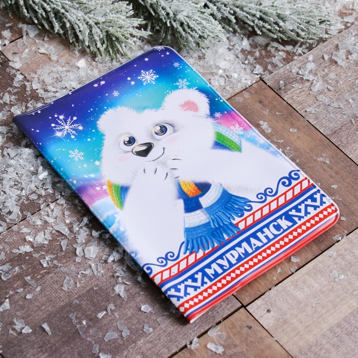 Обложка на паспорт «Мурманск» (мишка), 9,5 х 14 см