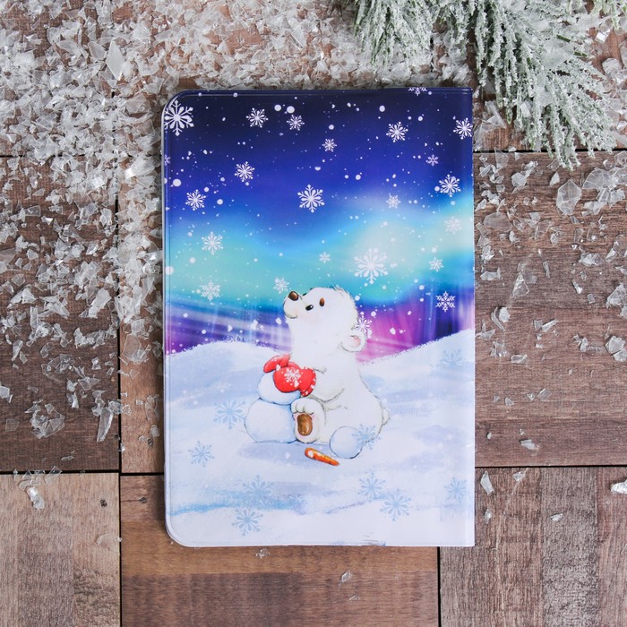 Обложка на паспорт «Мурманск» (медведи на скамейке), 9,5 х 14 см