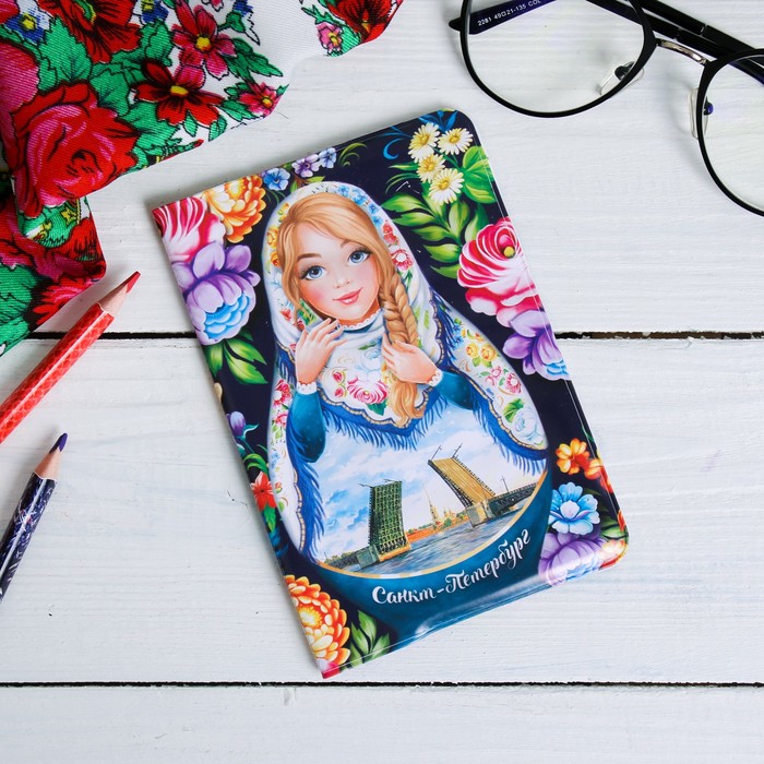 Обложка на паспорт «Санкт-Петербург» (разводные мосты), 9.5 х 14 см