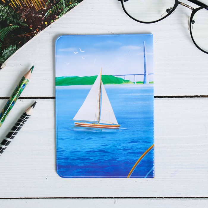 Обложка на паспорт «Владивосток» (капитан-чайка), 9,5 х 14 см