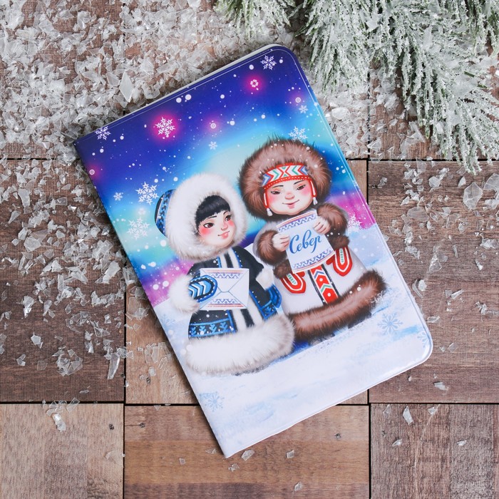 Обложка на паспорт «СЕВЕР» (эскимосы), 9.5 х 14 см