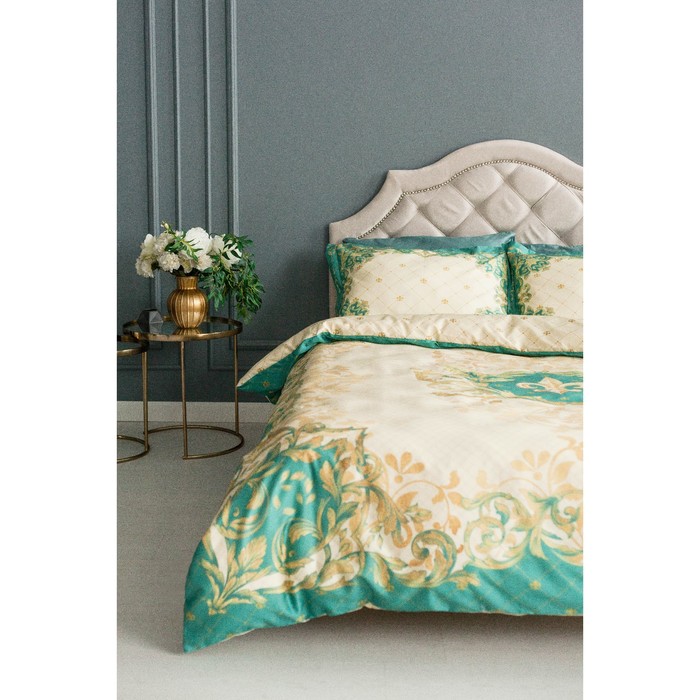 Постельное бельё "Этель" евро Королевский вензель 200х215 см, 216х237 см, 50х70+5 см - 2 шт, 100% хлопок