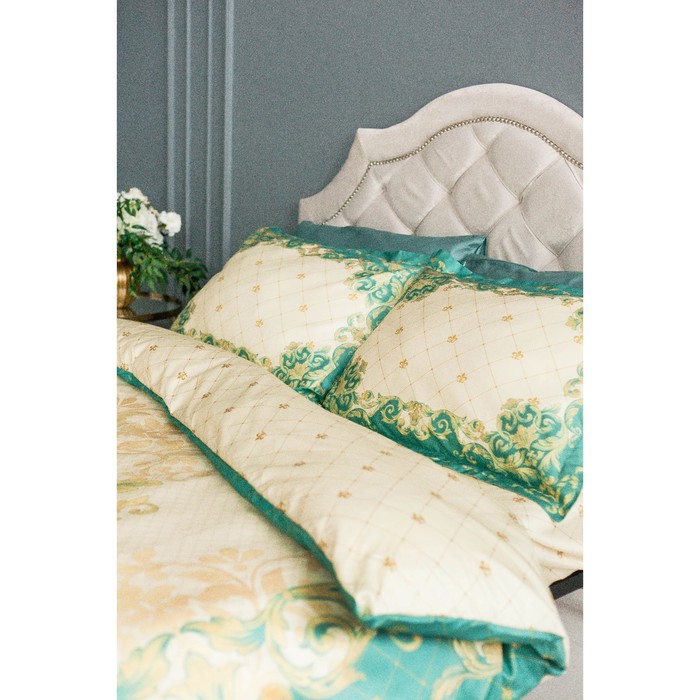 Постельное бельё "Этель" евро Королевский вензель 200х215 см, 216х237 см, 50х70+5 см - 2 шт, 100% хлопок