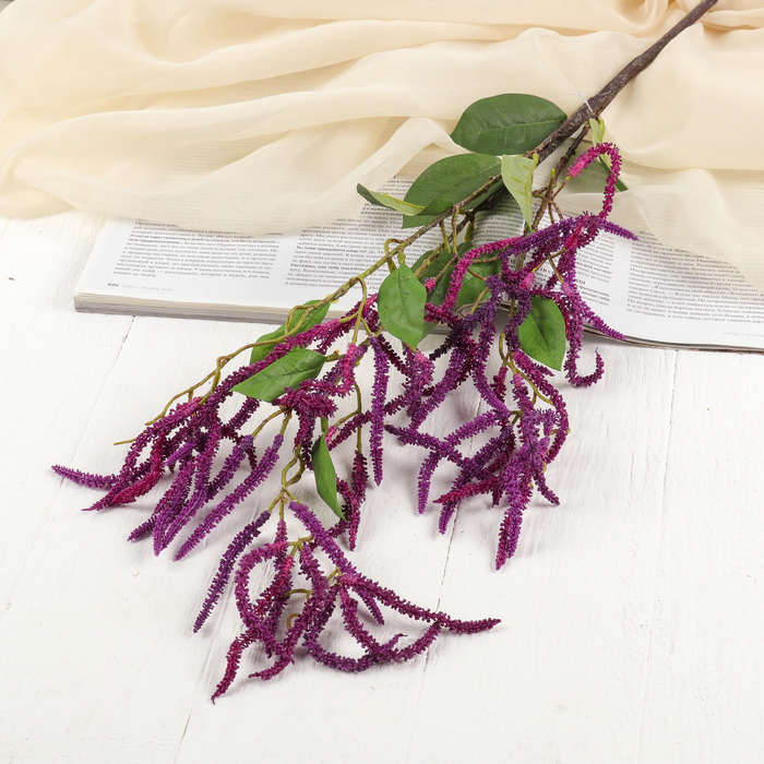 Декор веточка "Берёзка с серёжками" 110 см, фиолетовый