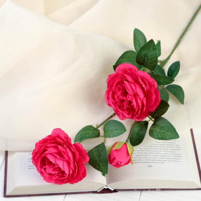 Цветы искусственные "Роза терция" 8*60 см, малиновый