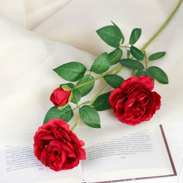 Цветы искусственные "Роза терция" 8*60 см, бордовый