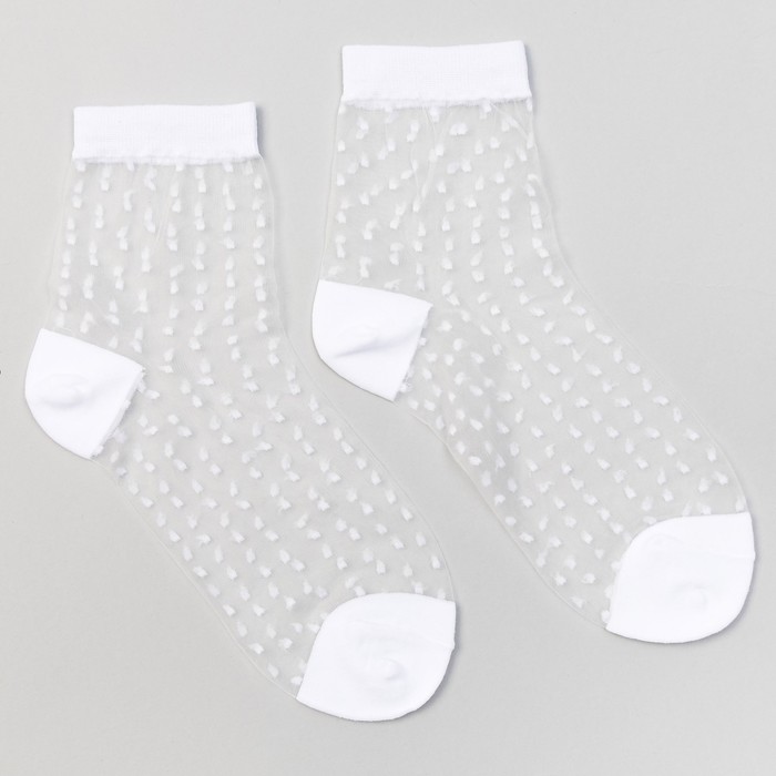 Носки женские стеклянные S1122-4 цвет белый, р-р 23-25 (36-40)