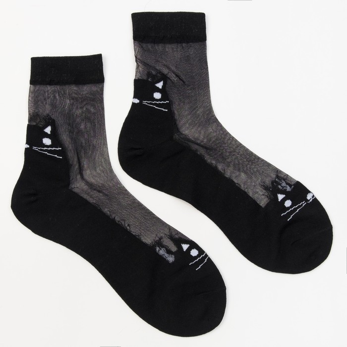 Носки женские стеклянные S1224-11 цвет чёрный, р-р 23-25 (36-40)