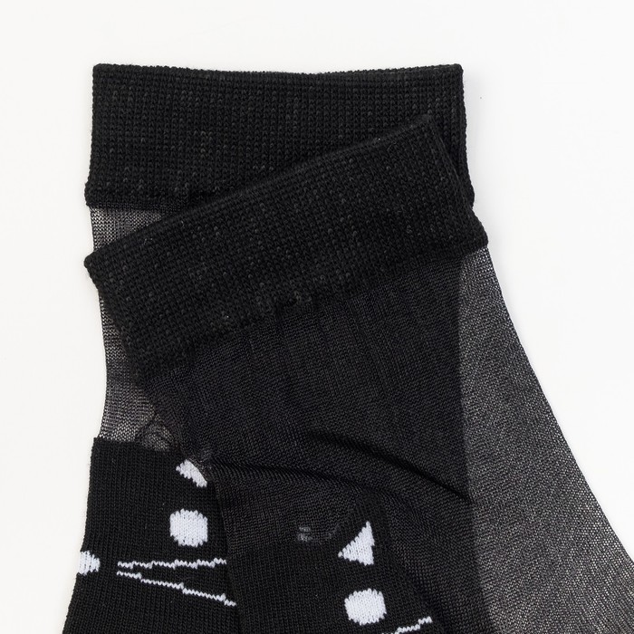 Носки женские стеклянные S1224-11 цвет чёрный, р-р 23-25 (36-40)