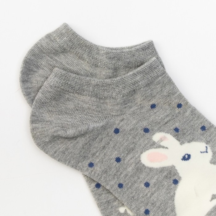 Набор носков женских (2 пары), Кролик цвет синий/серый, р-р 23-25 (36-40)