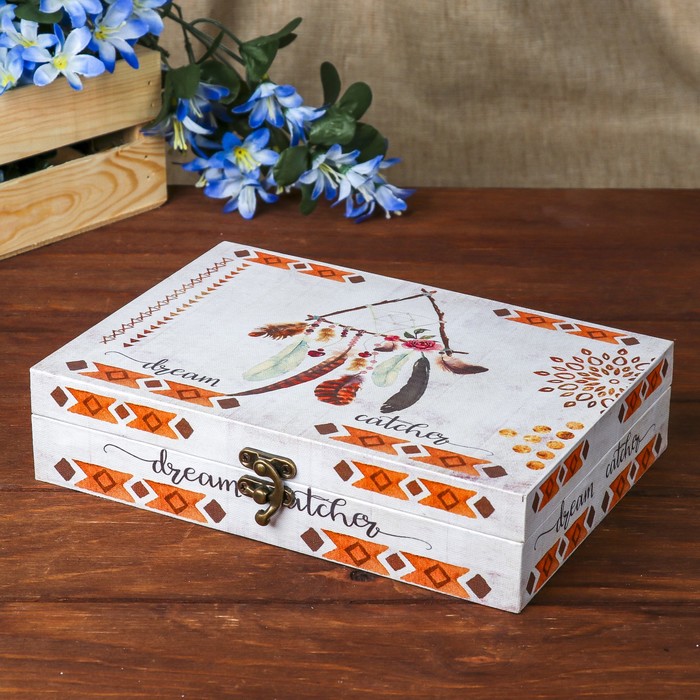 Шкатулка дерево "Ловец снов" 5,5х24х17 см