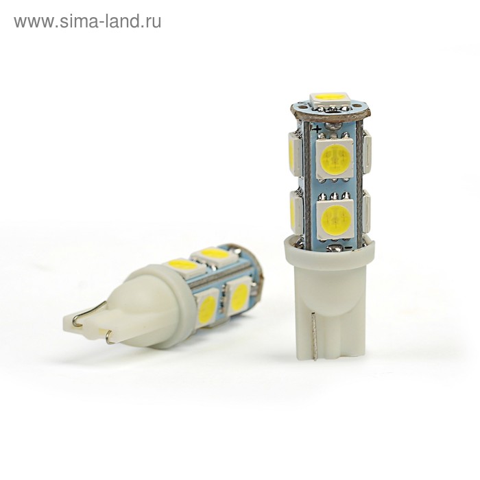 фото Лампа светодиодная ks, т10 (w2,1-9,5d), 12 в, белая, 9 smd 5050 диодов, б/цокольная ks-auto