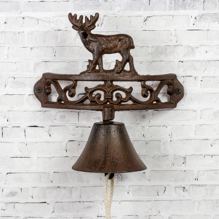 Колокол сувенирный металл "Лось. Welcome" 21х21,5х12 см