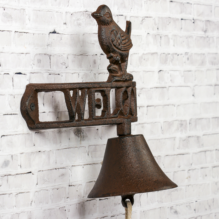 Колокол сувенирный металл "Птица. Welcome" 22х21х12 см