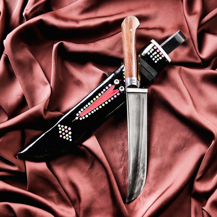 Нож Пчак Шархон большой, рукоять из текстолита (ёрма), гарда из олова