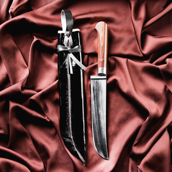 Нож Пчак Шархон большой, рукоять из текстолита (ёрма), гарда из олова