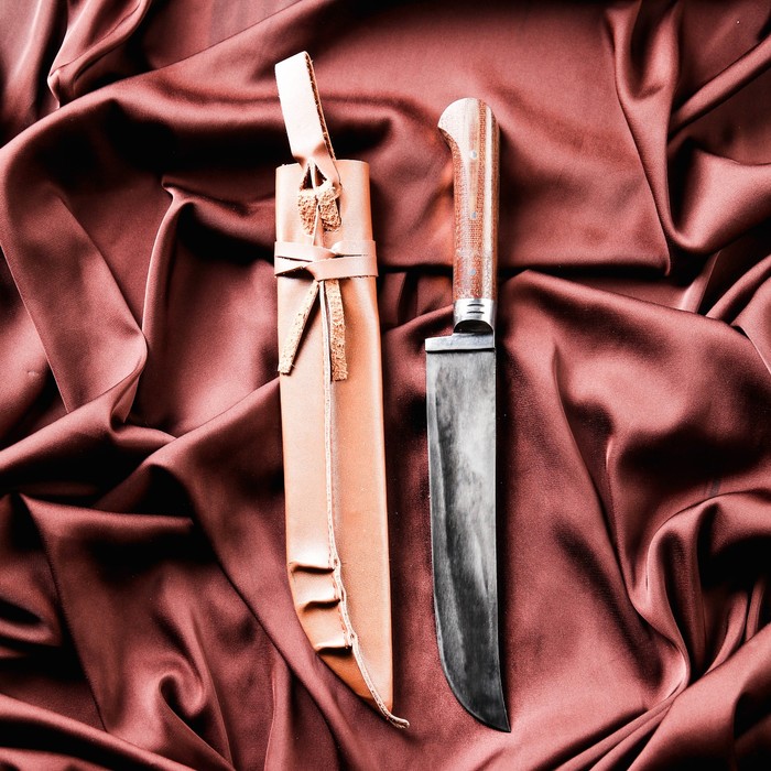 Нож Пчак Шархон большой, рукоять из текстолита (ёрма), гарда из олова