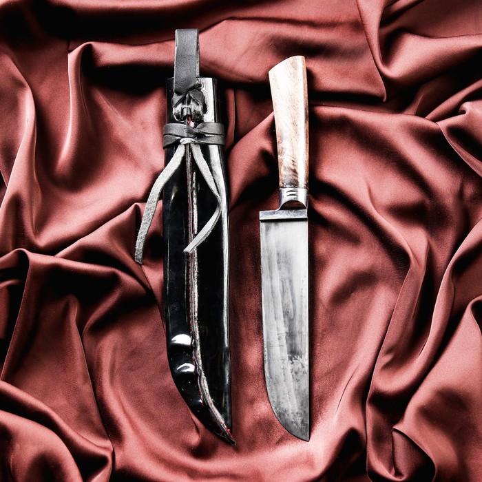 Нож Корд Куруш средний, рукоять из ореха (сухма), гарда из олова