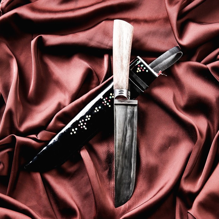 Нож Корд Куруш средний, рукоять из ореха (сухма), гарда из олова