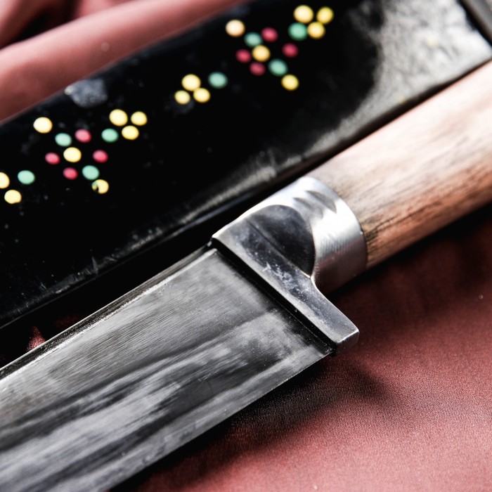 Нож Корд Куруш средний, рукоять из ореха (сухма), гарда из олова