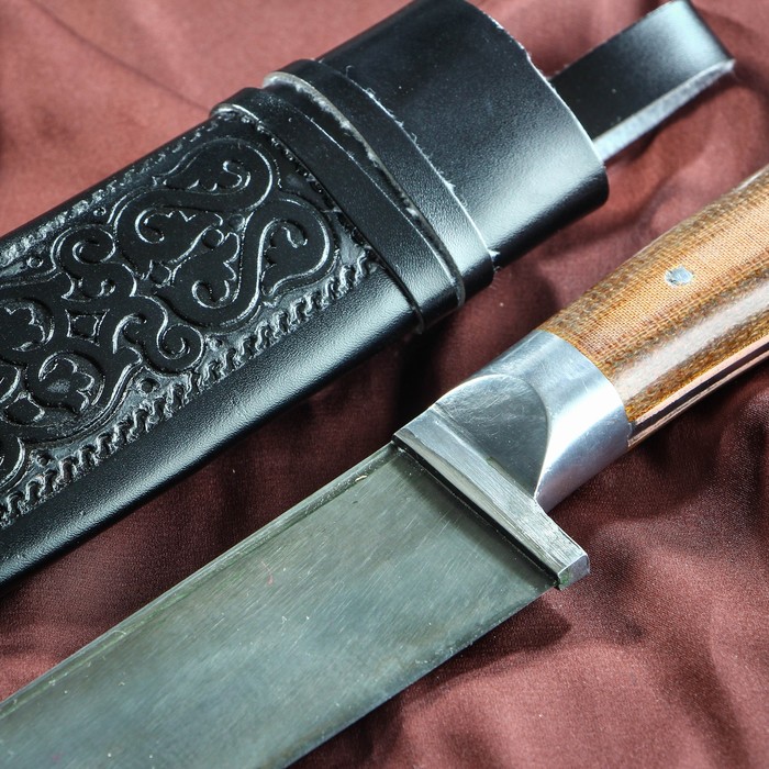 Нож шеф Пчак Шархон большой, рукоять из текстолита (ёрма), гарда из олова