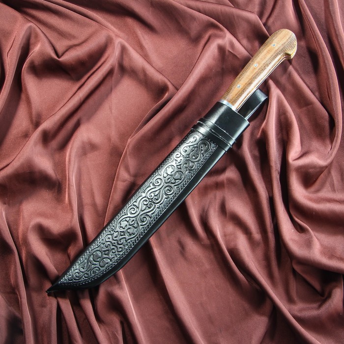 Нож шеф Пчак Шархон большой, рукоять из текстолита (ёрма), гарда из олова