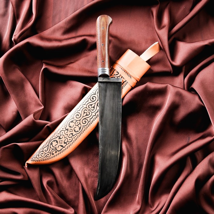 Нож шеф Пчак Шархон большой, рукоять из текстолита (ёрма), гарда из олова