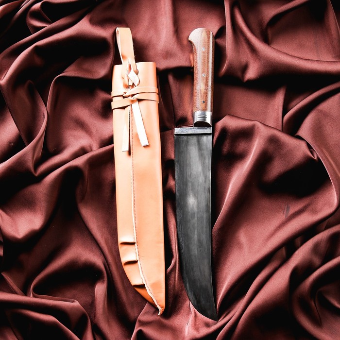 Нож шеф Пчак Шархон большой, рукоять из текстолита (ёрма), гарда из олова