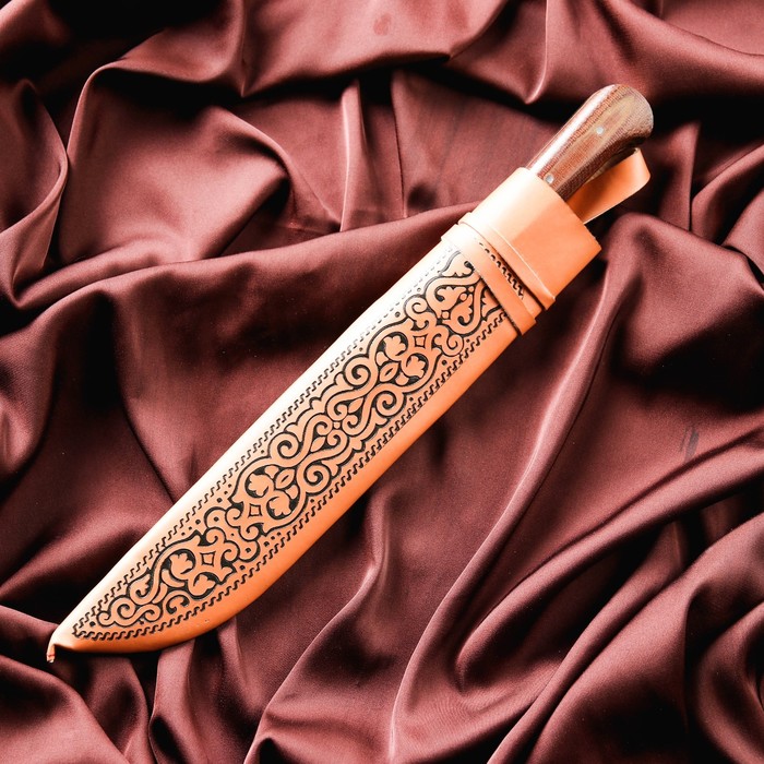 Нож шеф Пчак Шархон большой, рукоять из текстолита (ёрма), гарда из олова