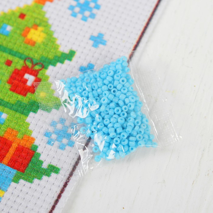 Новый год, вышивка крестиком в открытке "С Новым годом!", ёлочка