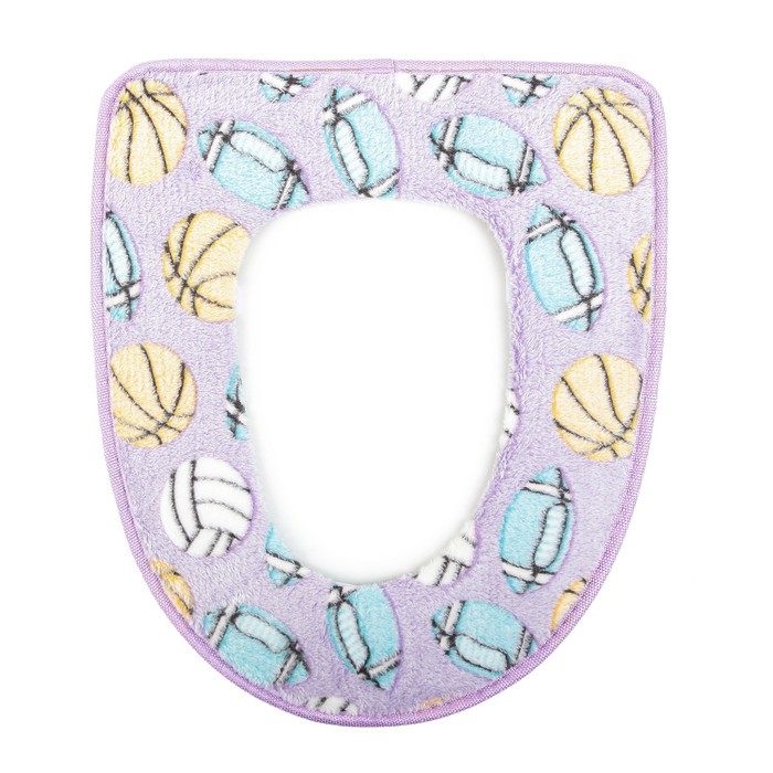 Чехол на сиденье для унитаза на липучках "Спорт", цвет МИКС