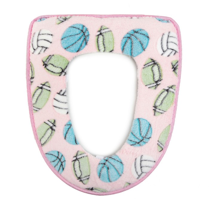 Чехол на сиденье для унитаза на липучках "Спорт", цвет МИКС