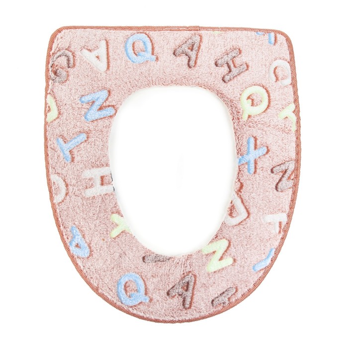 Чехол на сиденье для унитаза на липучках "Алфавит", цвет МИКС