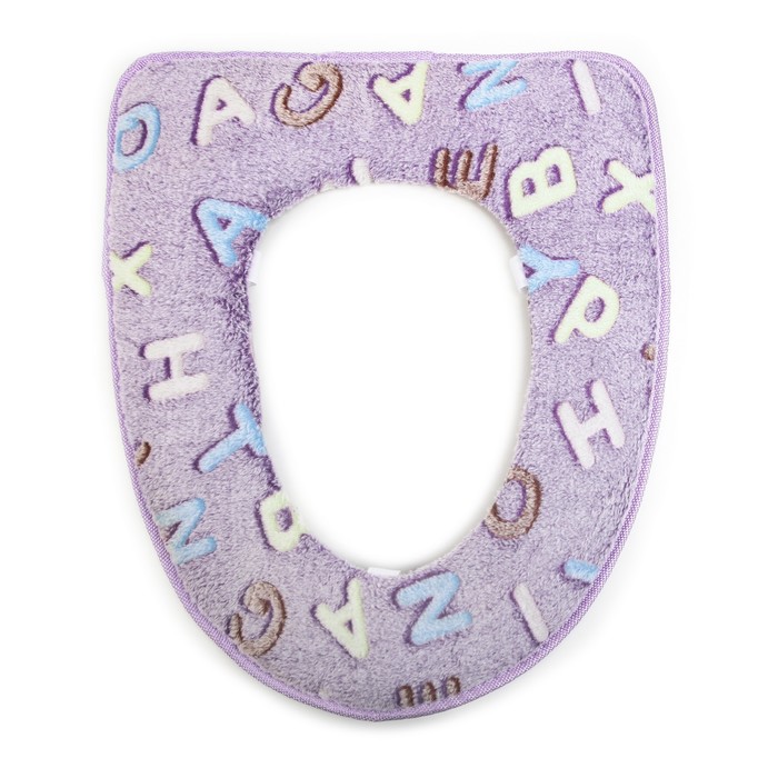 Чехол на сиденье для унитаза на липучках "Алфавит", цвет МИКС