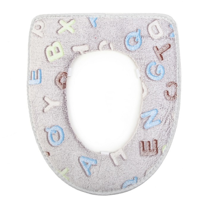 Чехол на сиденье для унитаза на липучках "Алфавит", цвет МИКС