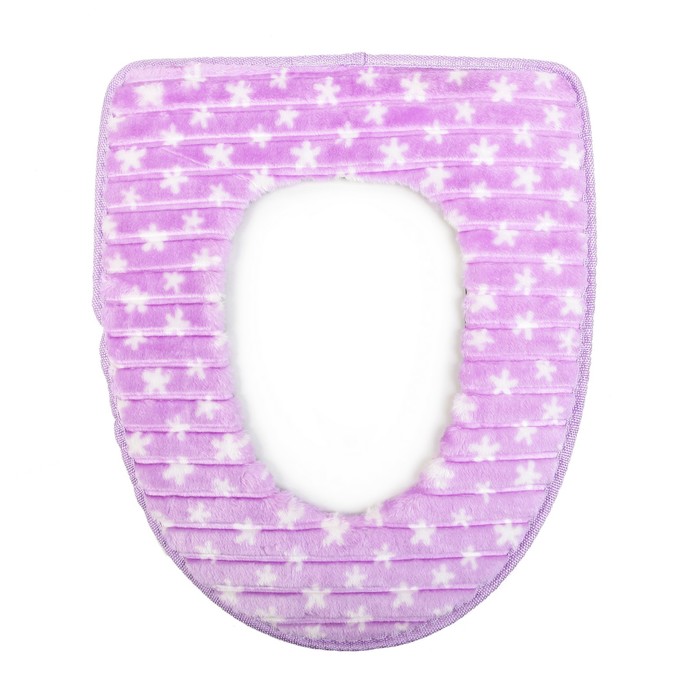 Чехол на сиденье для унитаза на липучках "Цветы", цвет МИКС