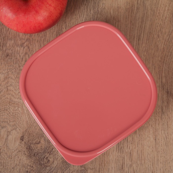 Контейнер пищевой 700 мл квадратный, цвет кораловый