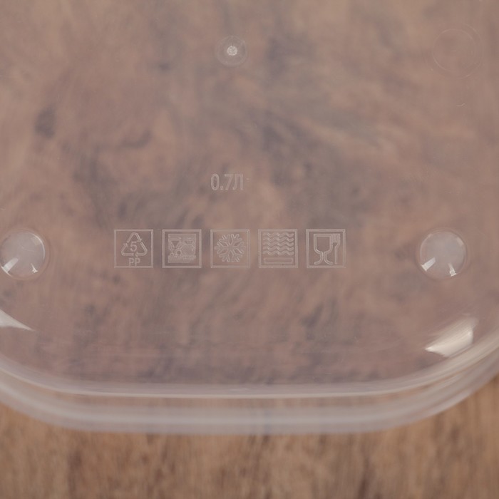 Контейнер пищевой 700 мл квадратный, цвет кораловый