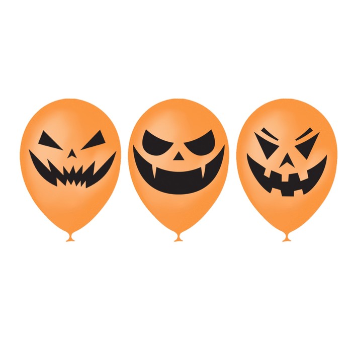 Шар воздушный "Страшные тыквы", 12", набор 25 шт., картинки МИКС
