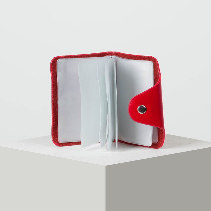 Визитница вертикальная, 1 ряд, 26 листов, цвет красный