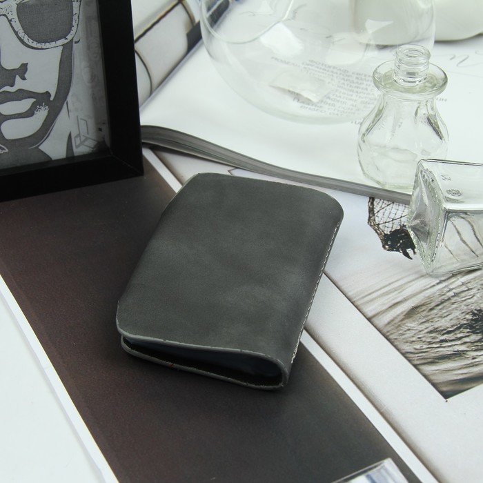 Визитница вертикальная, 1 ряд, 26 листов, цвет серый