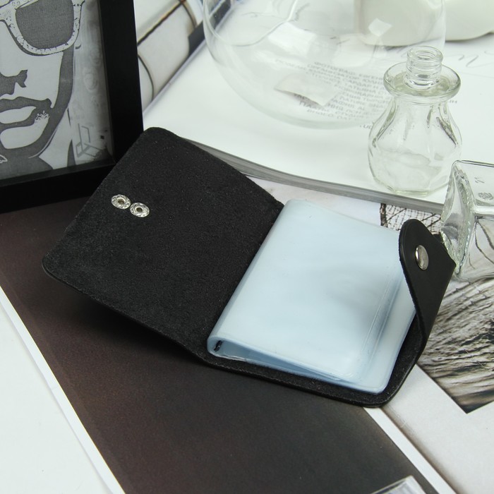 Визитница вертикальная, 1 ряд, 26 листов, цвет чёрный