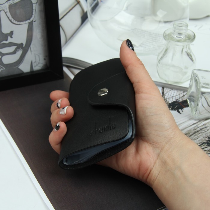 Визитница вертикальная, 1 ряд, 26 листов, цвет чёрный